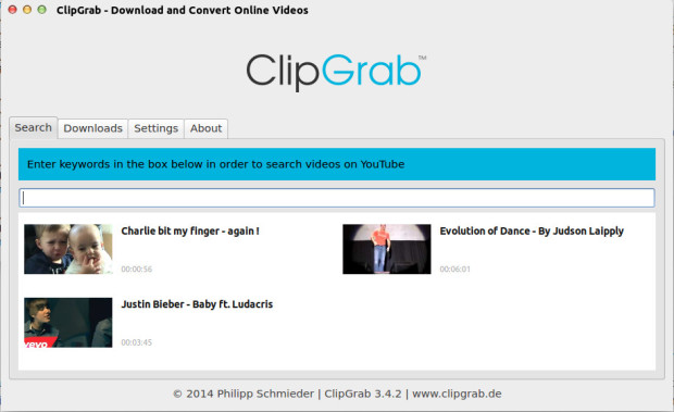 clipgrab on ubuntu 14.04 screenshot 1