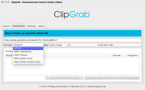clipgrab on ubuntu 14.04 screenshot 3