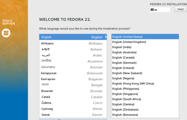 fedora 22 server install tutorial 2